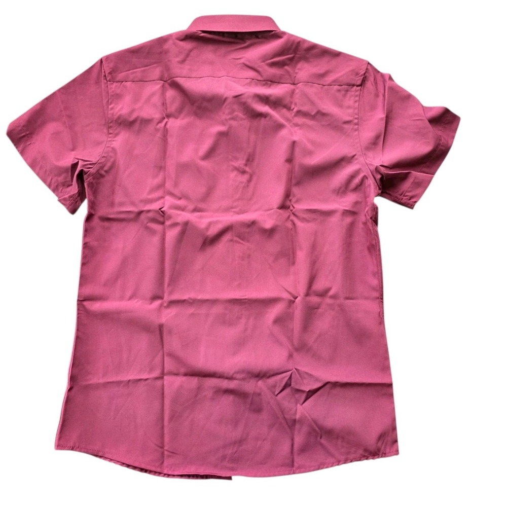 Classic Collection Design In Italy Size S Maroon Button-Up. #1034 - Picture 2 of 5